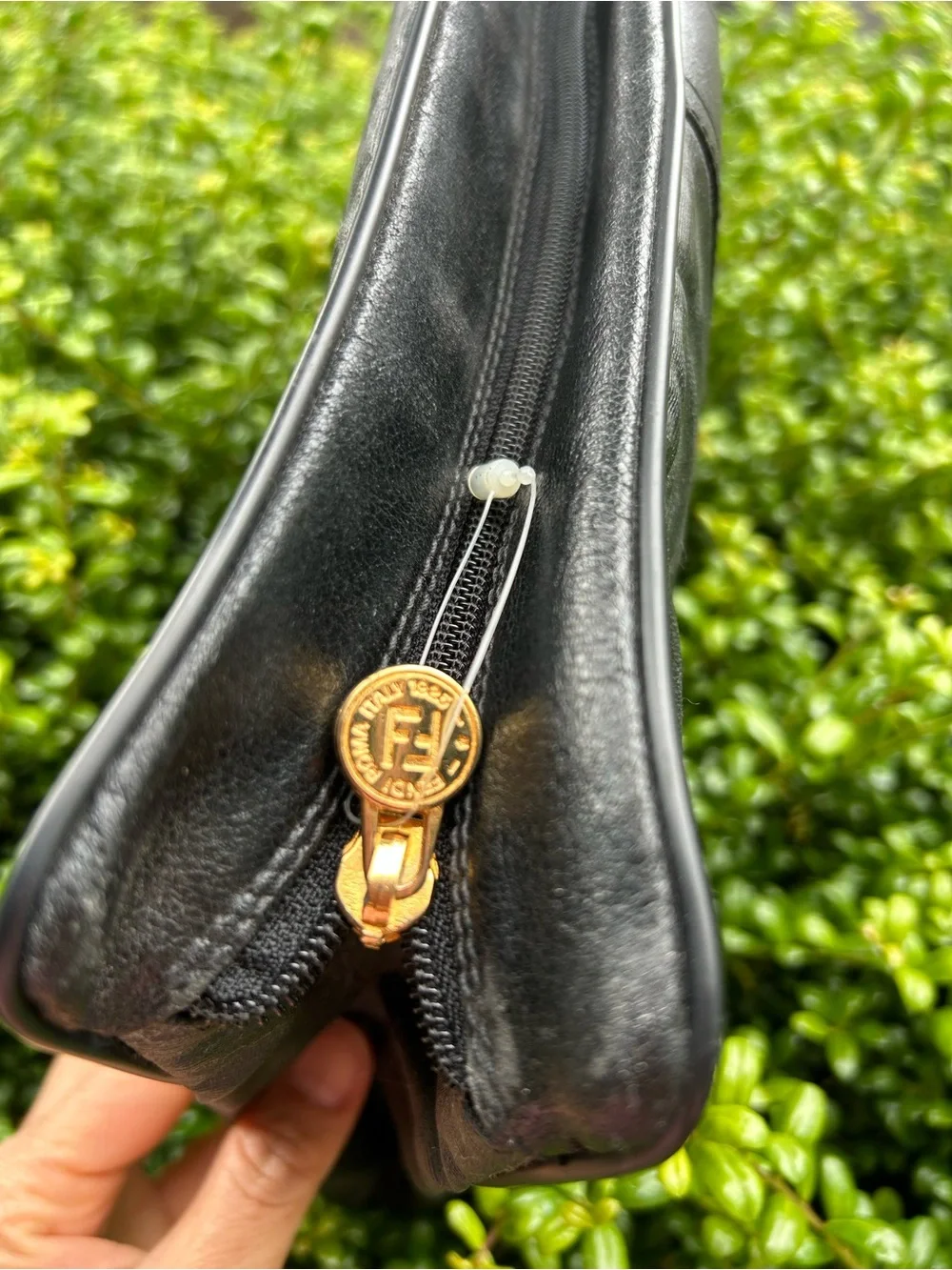 Vintage Fendi Black Monogram Zucca large clutch or portfolio pouch